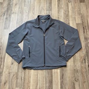 Landway Soft Shell Gray Zip Up Spring Jacket Size Small Athletic Casual
